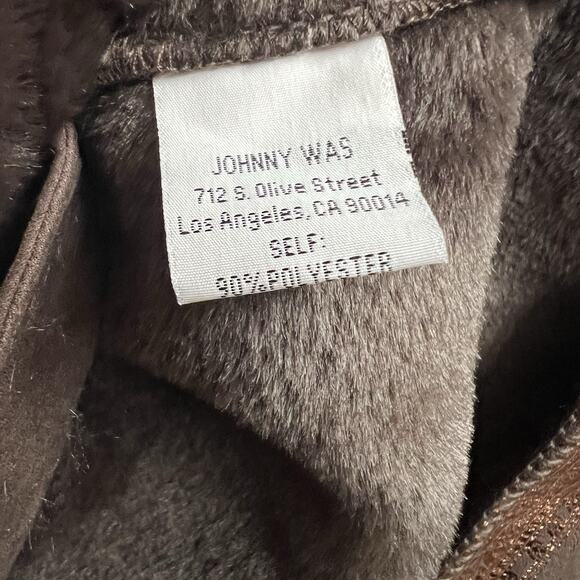 Johnny Was NWOT Lasei Faux Suede Fur Print Coat Brown Vegan XXL 2XL Boho Holiday - Picture 7 of 8